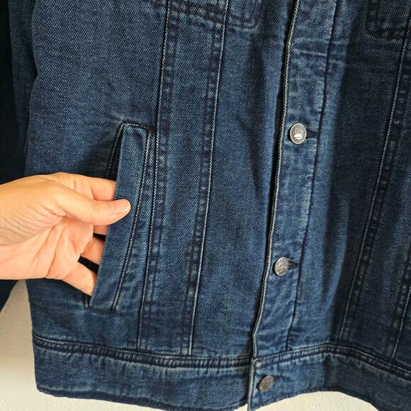 *NWT Faherty Mens Sherpa Lined Storm Rider Jacket Indigo Blue Size S Utility - Picture 6 of 11